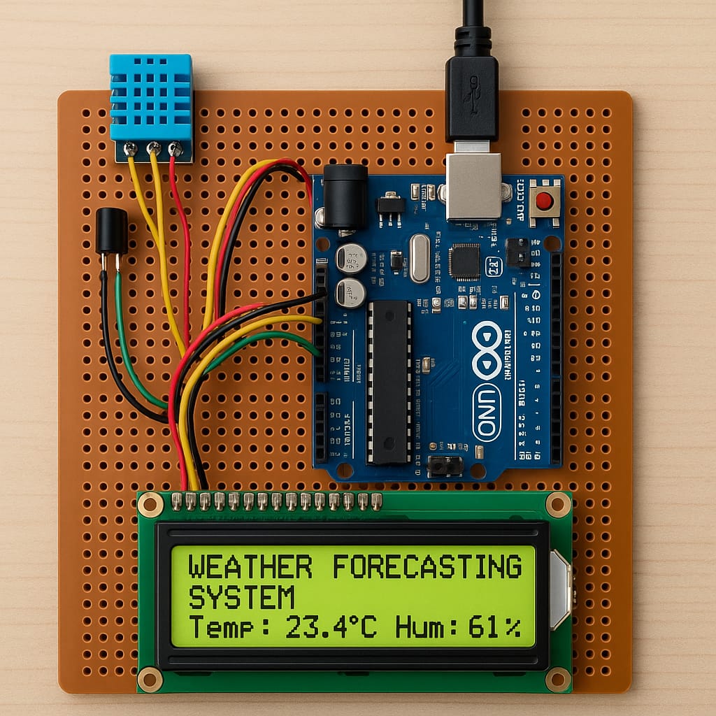 Weather Forecasting System using DHT11 and Temperature Sensor