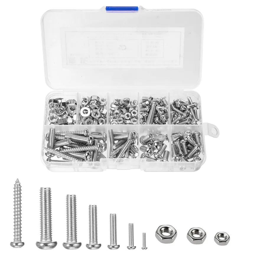 Screw and Nut Kit (M3 Size, 180pcs)